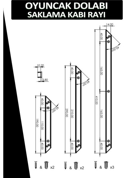 Oyuncak Dolabı Saklama Kabı Rayı Küçük Boy 19 cm Dolap Içi Düzenleyiciler Beyaz fiyatları