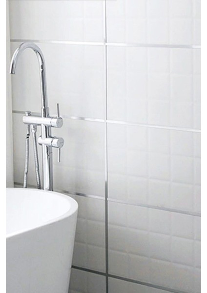 Fayans Arası Şerit Dekoratif Yapışkan Gümüş Bant Kaplama 50 mt indirimleri