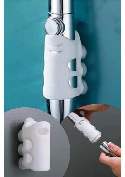 Banyo Duş Başlığı Tutucu Vantuzlu Silikon Tutacak Dus Askisi Gri fiyatları