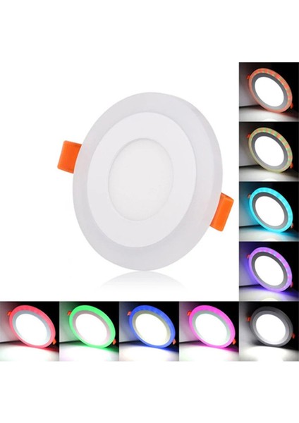 6 Watt 3+3 Çift Renkli LED Panel Spot Lamba Mavi-Beyaz Yok Beyaz Işık LED 6 Watt Tr fırsatları