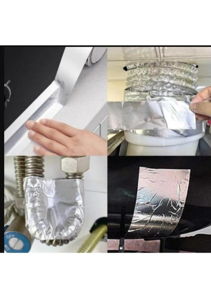 Kendinden Yapışkanlı Alüminyum Su Sızdırmaz Yanmaz Bant 5m Izolasyon Bandı Gümüş Cn fiyatları