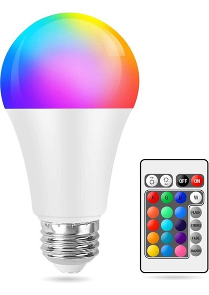 9W Rgb LED Ampul Renk Değiştiren Uzaktan Kumandalı Dim Edilebilir Tekli Beyaz Işık E27 Akıllı Ampul fiyatları