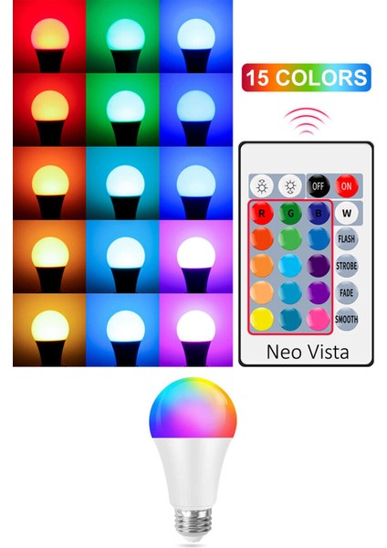 9W Rgb LED Ampul Renk Değiştiren Uzaktan Kumandalı Dim Edilebilir Tekli Beyaz Işık E27 Akıllı Ampul fırsatları