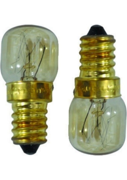 Fırın Ampul ( 300 °c Derece ) E-14 Duy ( 2 Adet) Sarı Işık E14