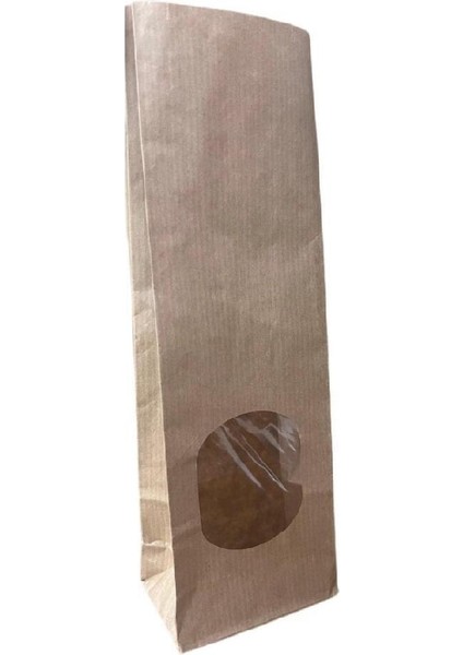 Kraft Pencereli Dipli Torba S-7X20,5X4CM 50 Adet Belirtilmemiş Kese Kağıdı Tr