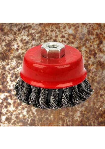 Burgulu Telli Çanak Fırça M14 Vidalı 75 mm (5131)