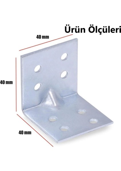 L Demiri Mobilya Eşya Dolap Duvara Sabitleme Köşebent Bağlantı Aparatı Gönye 40X40X40 mm 25 Adet Mob fiyatları