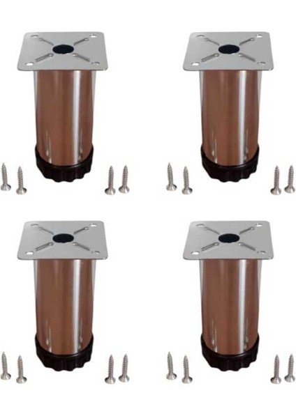 10 cm Krom Ayarlanabilir Kanepe, Koltuk, Baza, Mobilya Yükseltme Ayakları (4 Adet) Metalik 4'lü Baza fırsatları