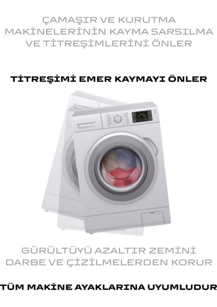 Çamaşır ve Kurutma Makinesi Titreşim Önleyici Ayağı Altlığı Ayaklığı Vantuzlu Kauçuk Set (4 Adet) Si fiyatları