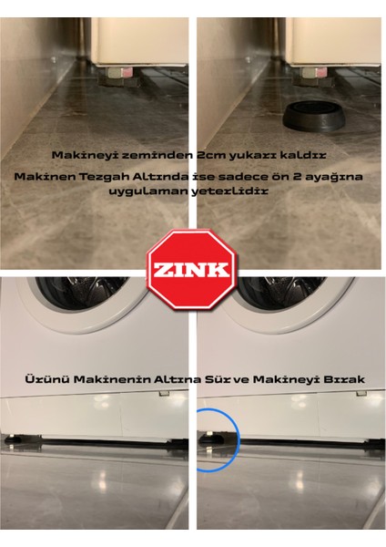 Çamaşır ve Kurutma Makinesi Titreşim Önleyici Ayağı Altlığı Ayaklığı Vantuzlu Kauçuk Set (4 Adet) Si