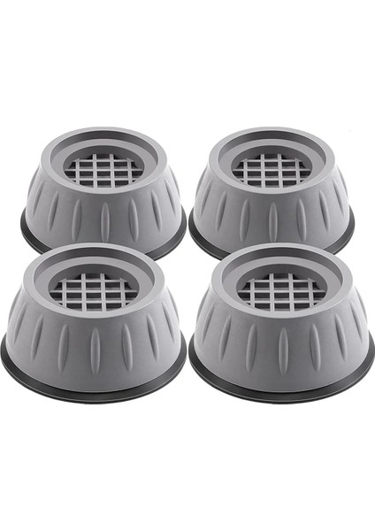 4 Adet Çamaşır Bulaşık Makinası Buzdolabı Yükseltici 4'lü Makine Altlığı Titreşim Önleyici Gri 4'lü