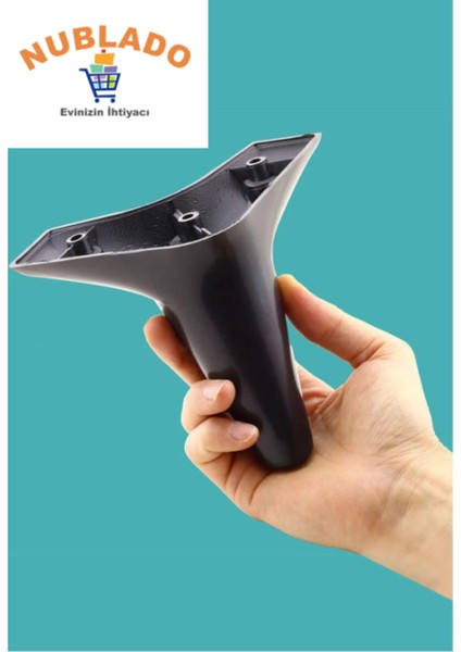 Aspen Lüks Mobilya Kanepe Koltuk Tv Ünitesi Baza Ayağı Ayakları 12 cm Siyah Ayak (4 Adet) Siyah 4'lü