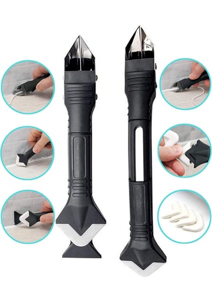 3 Ü 1 Arada Fayans Derz Silikon Kazıyıcı Sıyırıcı ve Uygulayıcı Aparat Silikon Kazıyıcı Bıçak Sökücü modelleri