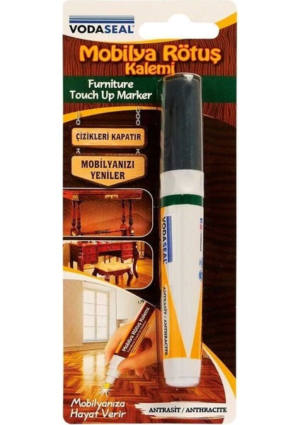 Mobilya Rötuş Kalemi Tekli Antrasit - Tr