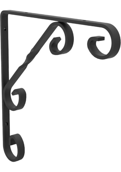 Burgulu 15 x 15 cm Dekoratif Raf Altı Raf Ayağı Konsol - Siyah, Şık ve Fonksiyonel Tasarım Raf Altı