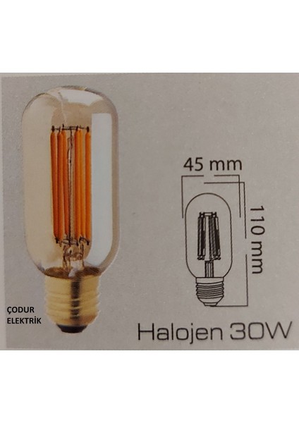 4WATT Bal Rengi E27 Duylu 2500KELVIN Gold T45 Flamanlı Rustik LED Ampül 435LÜMEN Sarı Işık E27 LED A fiyatları