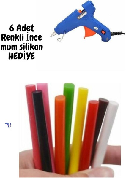 Winboss 20 Watt Sıcak Silikon Mum Tabancası 6 Adet Renkli Ince Mum Silikon (Hediye) fiyatları