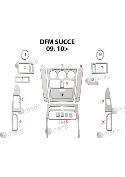 Dfm Succe Konsol-Torpido Kaplama 2010 20 Parça Alüminyum