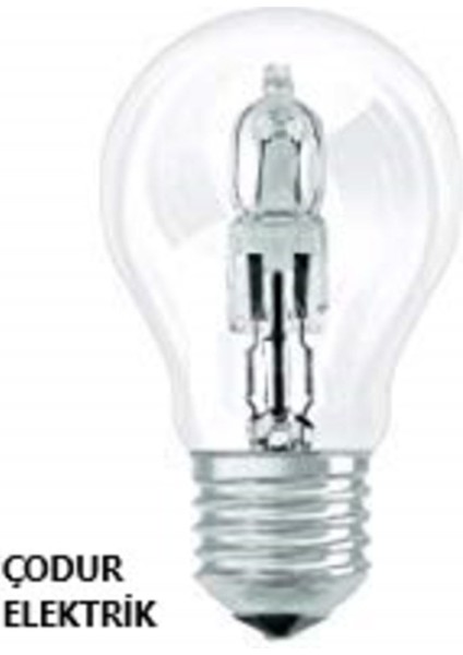 42WATT=60WATT Eşdeğer E27 Duylu Şeffaf Halogen Klasik Ampul Gün Işığı E27 Halogen Ampul 42 Watt Var modelleri