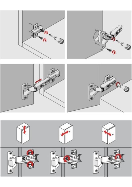 Dolap Kapak Menteşesi Düz Tas Menteşe Vidalar (Pk./ad. 4ADET) 4'lü Dolap Kapak Menteşesi fiyatları