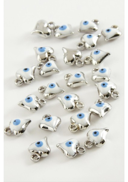 Resveq Kalp Tek Kulplu Mineli Bileklik ve Kolye Ucu Aparatı 1 Adet-Beyaz fiyatları