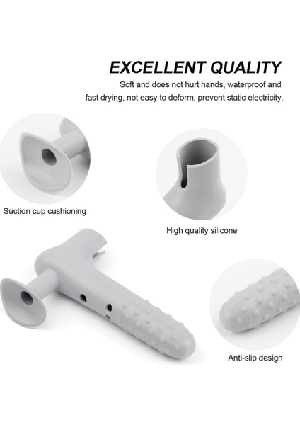 2 Adet Silikon Vantuzlu Kapı Kolu Kılıfı ,duvar Koruma Mobilya Kulpları Gri Hk indirimleri