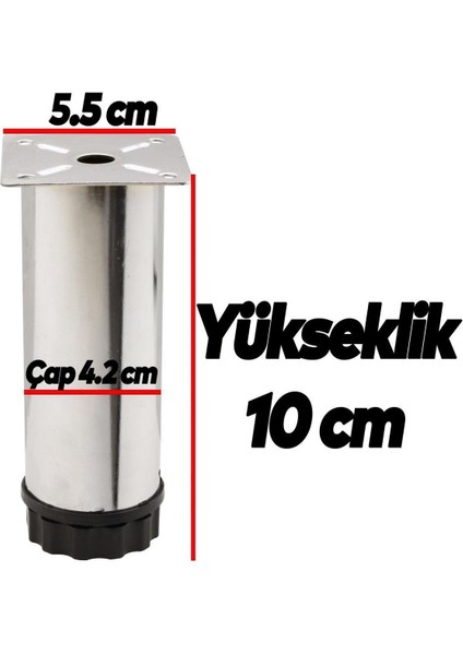 Ayarlanabilir Mobilya Kanepe Baza Koltuk Metal Destek Yükseltici Ayağı 10 cm Krom Ayakları 4 Adet Be modelleri