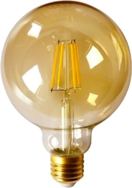 CT-4286 G95 Glop Rustik Dekoratif LED Ampul Sarı Işık E27 Rustik Ampul 6 Watt Yok