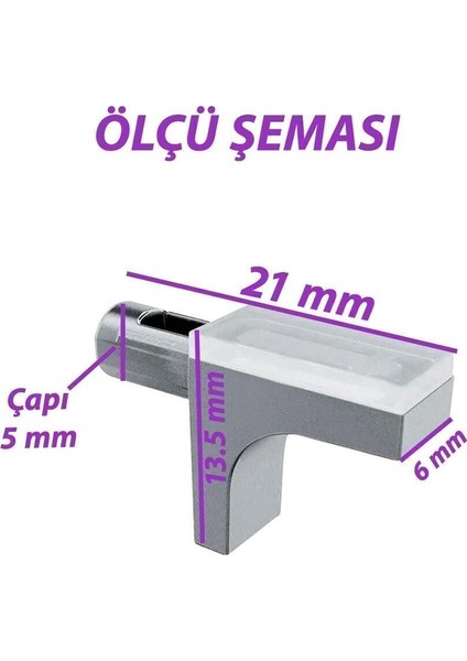 Raf Pimi Düz Vantuzlu Cam Ahşap Metal Raf Tutucu Çivisi Mobilya Dolap Pimi (50 Adet) Raf Pimleri Bor fiyatları