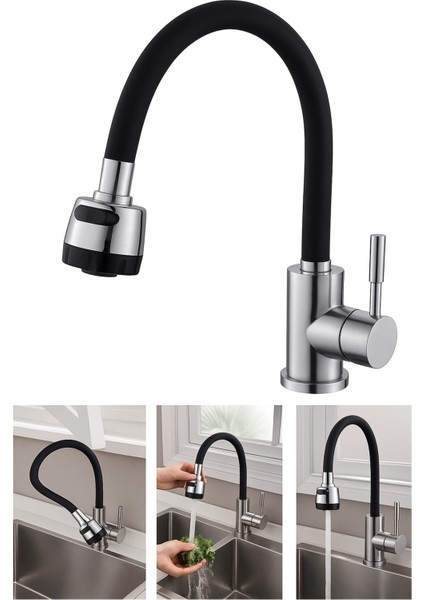 Siyah Silikonlu 2 Fonksiyonlu Kubar Musluk Başlığı – Oynar Başlık, Su Tasarrufu ve Konfor 2 Yıl Siya fırsatları