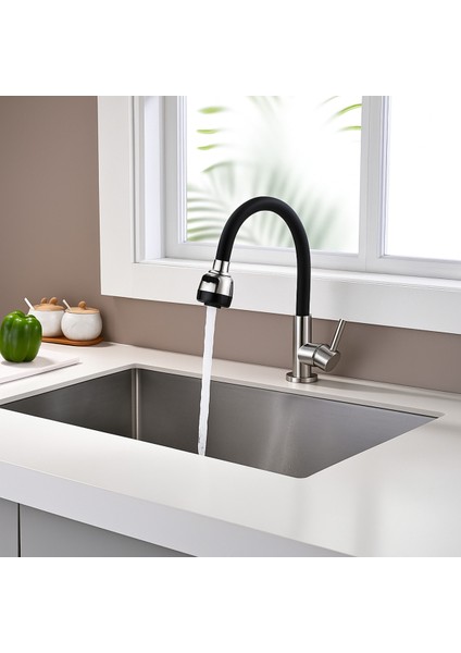 Siyah Silikonlu 2 Fonksiyonlu Kubar Musluk Başlığı – Oynar Başlık, Su Tasarrufu ve Konfor 2 Yıl Siya indirimleri