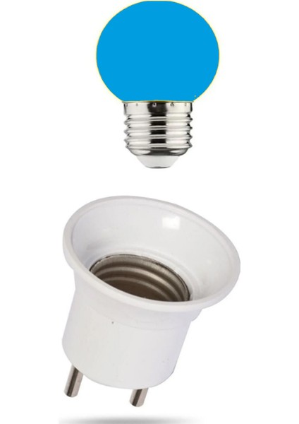 1 W LED Gece Lambası Ampulü Mavi + Fişli Duy Mavi Işık E27 LED Ampul 1 Watt Yok Tekli