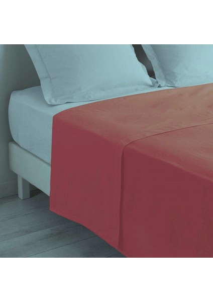 Makiteks %100 Pamuklu Fuşya 160X240 Tek Kişilik Yataklara Uygun Lastiksiz Düz Çarşaf