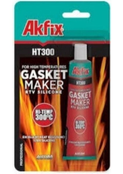 HT300 Yüksek Isı Silikonu Sıvı Conta 50ML Tüp Kırmızı Tr