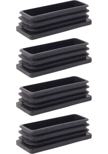 50X120 mm Plastik Dikdörtgen Içe Geçme Profil Tapası (Kutu) (4 Adet) Siyah