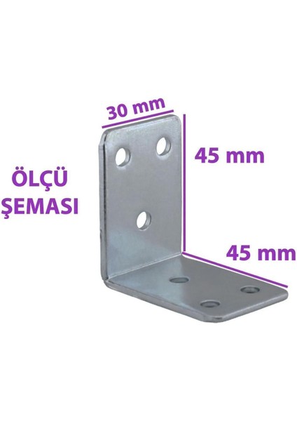 12 Adet Mobilya Eşya Dolap Duvar Sabitleyici Köşe Bağlantı L Demir Gönye Deprem Güvenliği 45X45X30MM fiyatları