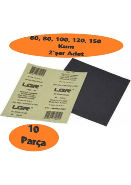 Ugr Kağıt Zımpara Su Zımpara Seti 60-80-100-120-150 Kum- 2 Şer Adet Tr