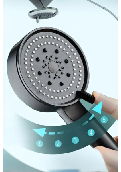 5 Fonksiyonlu Kaliteli Banyo Duş Başlığı Yüksek Basınçlı Duş Başlığı Seti Duş Sistemi Duş Başlığı Si modelleri