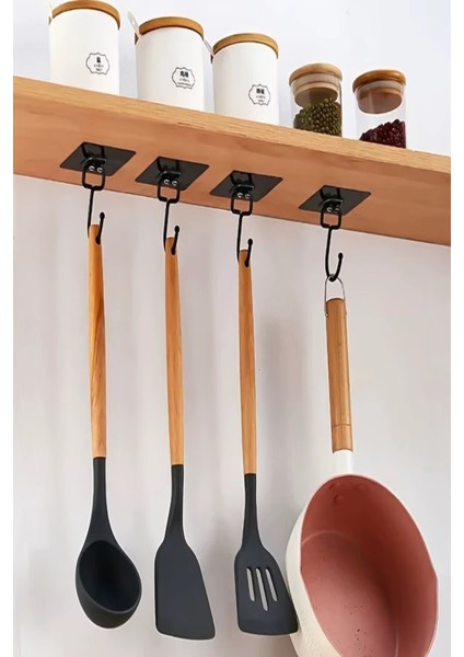 3'lü Set Kendinden Güçlü Yapışkanlı Mutfak Banyo Dolap Fayans Duvar Havlu Askısı Kanca Siyah Cn fırsatları