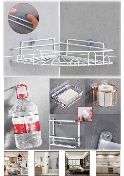 10 Adet Kiracılar Için Banyo Çerçeve Askısı Vidasız Dayanıklı Iz Bırakmayan Duvara Zarar Vermez Hızl indirimleri