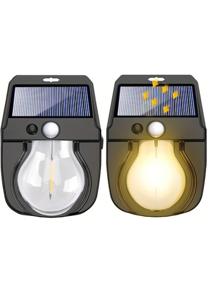 Solar Güneş Enerjili Ampul LED Bahçe Aydınlatması Hareket Sensörlü Su Geçirmez Duvar Lambası A+++ A