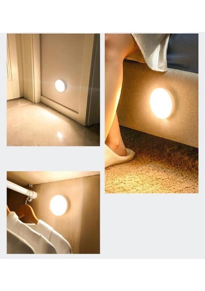 1 Adet 8 LED Hareket Sensörlü Beyaz Işık USB Şarjlı Mıknatıslı Merdiven Oda Dolap Işığı Gece Lambası indirimleri
