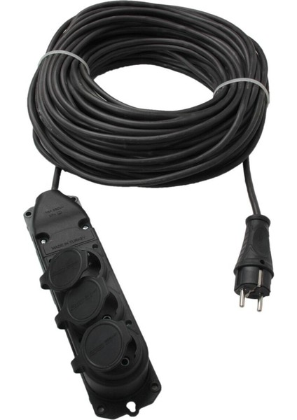 3 Lü Kauçuk 3 mt Kablolu Ex-Prof Yerli Üretim Uzatma Kablosu 3 Yok Uzatma Kablosu Yok Beyaz