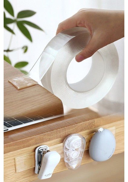 5 Metre Çift Taraflı Nano Süper Güçlü Bant Teknolojili Extragüçlü Duvar Çerçeve Taşıyıcı