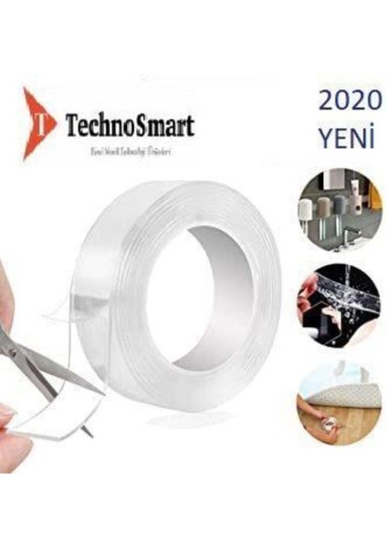 5 Metre Çift Taraflı Nano Süper Güçlü Bant Teknolojili Extragüçlü Duvar Çerçeve Taşıyıcı fiyatları