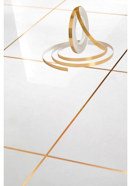 50 Metre Fayans Arası Şerit Dekoratif Yapışkan Renkli Dekor Su Geçirmez Sızdırmaz 1 cm 50 Metre Gold modelleri