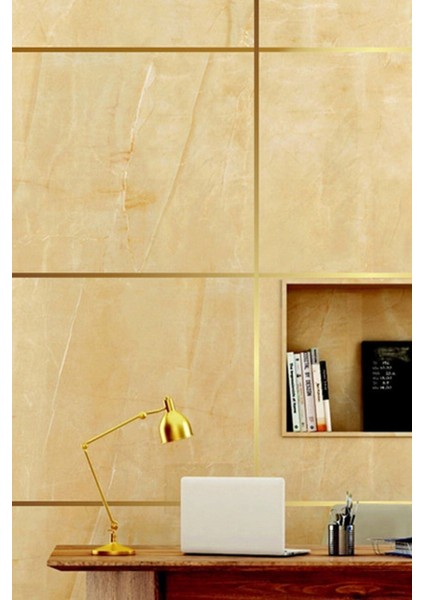 50 Metre Fayans Arası Şerit Dekoratif Yapışkan Renkli Dekor Su Geçirmez Sızdırmaz 1 cm 50 Metre Gold fırsatları