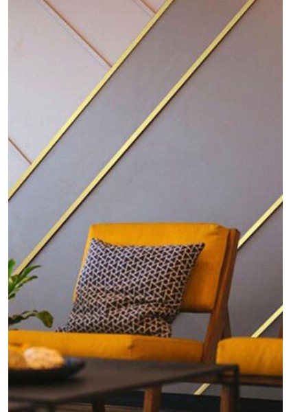 50 Metre Fayans Arası Şerit Dekoratif Yapışkan Renkli Dekor Su Geçirmez Sızdırmaz 1 cm 50 Metre Gold