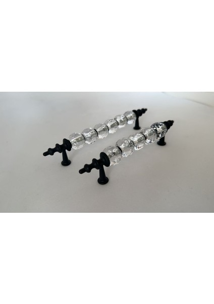 Polimer 160 mm Şeffaf Kristal Boncuk Siyah Kulp Dolap Mutfak Çekmece Vestiyer Kulp Mobilya Kulpları fiyatları