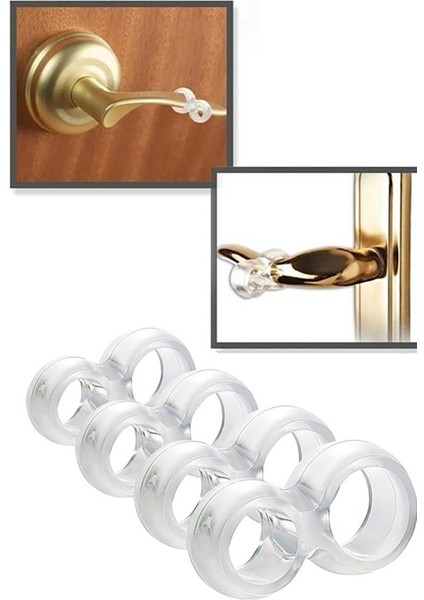 Plastik 8 Li Kapı Kolu Pencere Stoperi, Kapı Arkası Duvar Koruyucu Tampon, Silikon Durdurucu Plastik